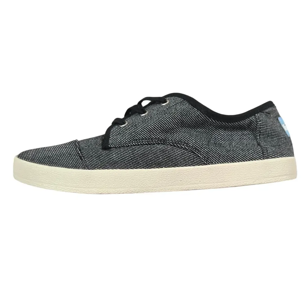 Tom's Womens Paseo Twill Sneakers 7.5 Skater Shoes Casual Comfort Preppy Minimal